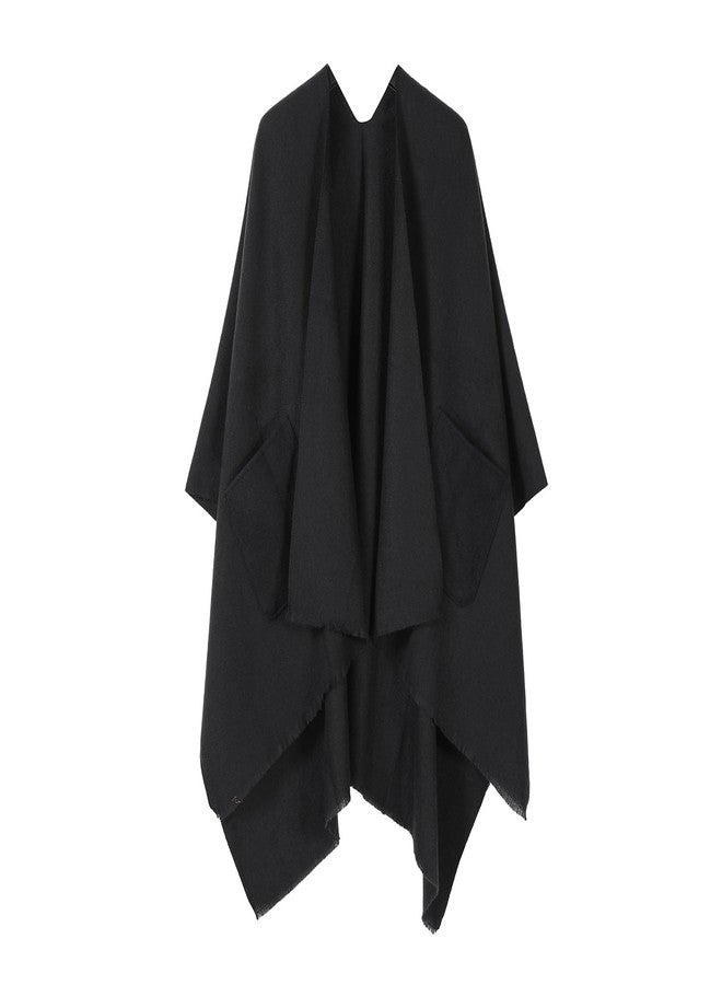 Ladiery Shawl Wraps for Women Elegant Pashmina Shawls for Women, Soft Open Front Poncho Wrap for Fall Winter Evening Wear, Wedding, Church, Casual Outerwear with Pockets - Image 1