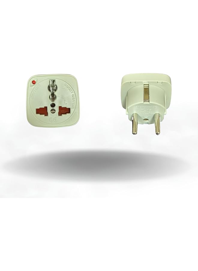 promass Multi Travel Adaptor Suchko To Universal Power Adapter UK/US/AU to EU Converter With Shutter & Indicator - Image 1