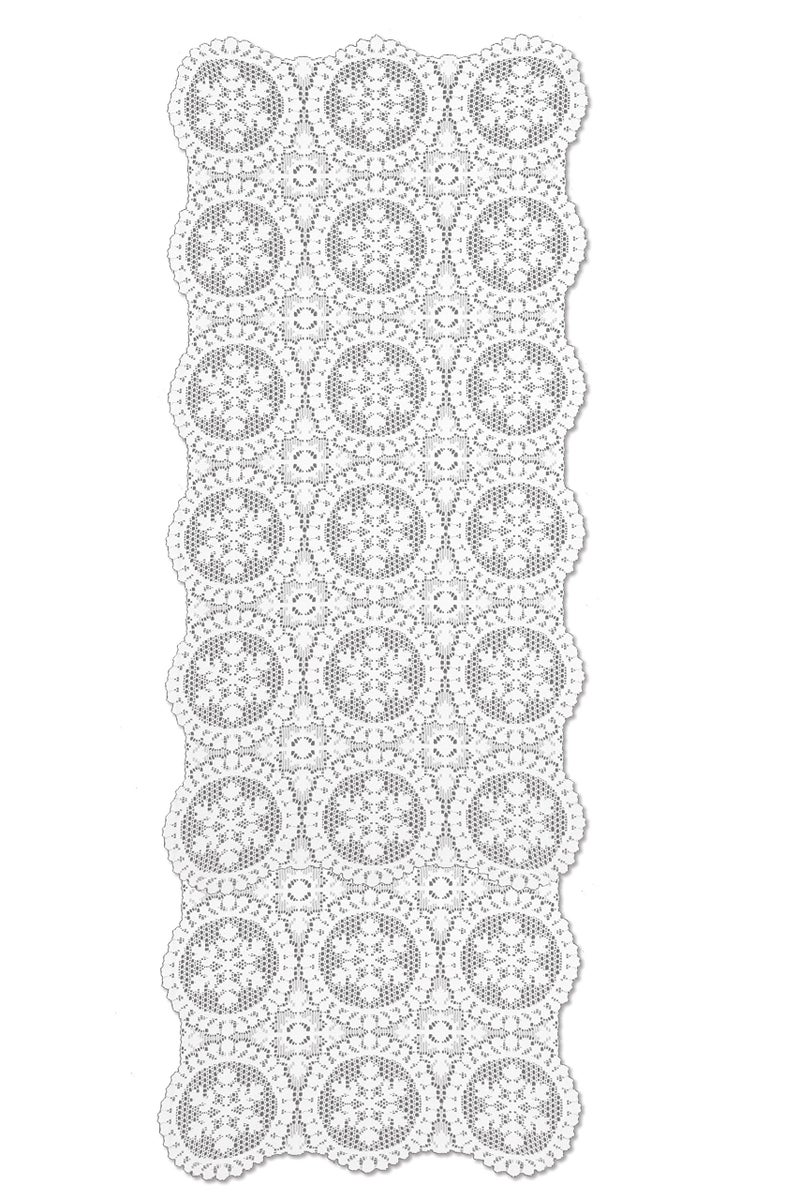 Heritage Lace Yuletide 19x52 Runner White
