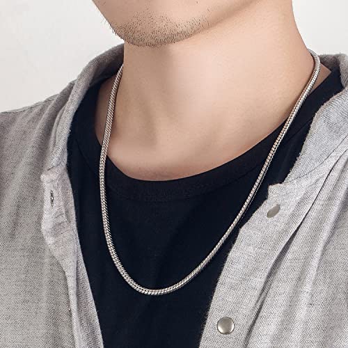 Dankadi Italy 925 Sterling Silver Snake Chain Necklace Men & Women 3MM-4MM Rolo Link Round Chain Chokers 16 "18 "20" 22 "24" 26 "28" 30" Unisex Fine Jewelry Gift (4MM, 30 inches) - Image 4
