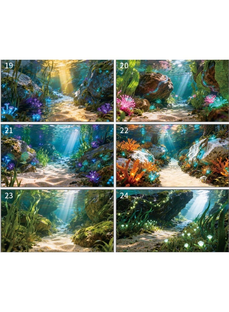 HUANXIN HOME Fish tank sticker wallpaper seaweed background aquarium background decoration water plant fish tank background 30cm x 30cm - Image 1
