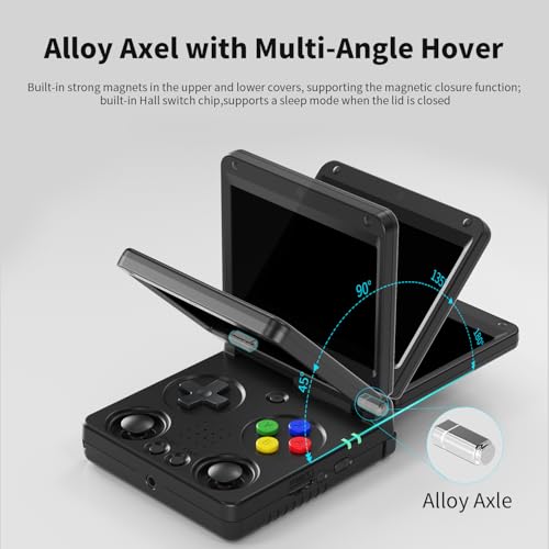 GiipGoop RG34XXSP Retro Handheld Game Console RG34XX SP Retro Gaming Console with 64G Preloaded 5000+ Games,3300 mAh Battey,Portable Pocket Arcade Support 30+ Simulators 5G WiFi Bluetooth HD Black - Image 3