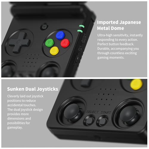 GiipGoop RG34XXSP Retro Handheld Game Console RG34XX SP Retro Gaming Console with 64G Preloaded 5000+ Games,3300 mAh Battey,Portable Pocket Arcade Support 30+ Simulators 5G WiFi Bluetooth HD Black - Image 4