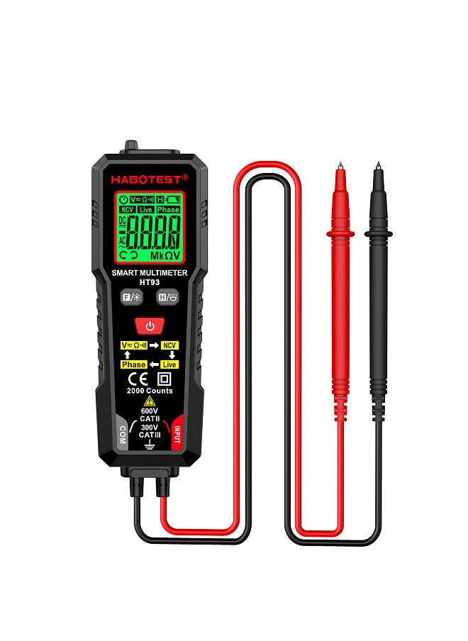 HABOTEST HT93 Digital Multimeter Voltage Tester 2000 Counts Volt Meter Ohmmeter Auto-Ranging Accurately Measures AC/DC Voltage Resistance with NCV Live Wire Test  - Image 1