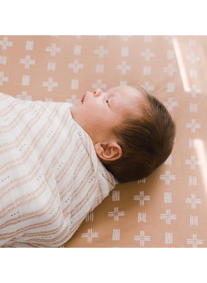 Crane BABY - Kendi Crib Sheet (Copper Dash) - Image 1