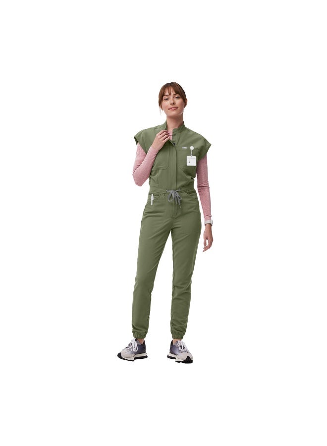 NIBEMINENT Zipper Mandarin Collar Nurse Scrub Jumpsuit Medical Uniforms Women Heathy Care Center Workwear Fashion Denti - Image 1