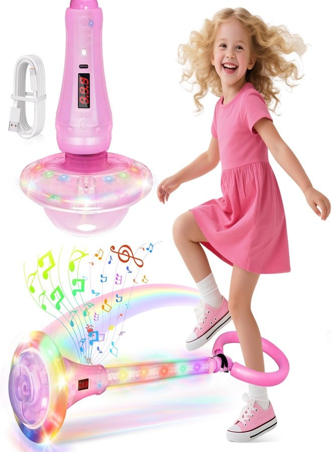 juman Skip Ball for Kids, Foldable Skip Ball Ankle Toy with Wireless Bluetooth, 3 Fun Modes, Colorful Light-Up Wheel & Glowing Rod, Girl Birthday Gifts for Age 6 7 8 9 10+,Girls Outdoor Toys - Image 1