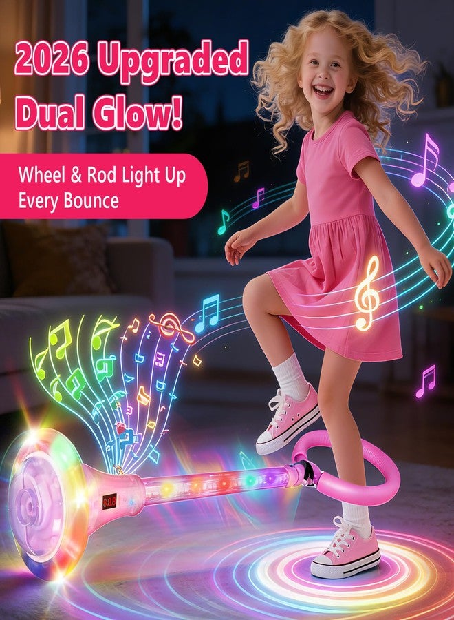 juman Skip Ball for Kids, Foldable Skip Ball Ankle Toy with Wireless Bluetooth, 3 Fun Modes, Colorful Light-Up Wheel & Glowing Rod, Girl Birthday Gifts for Age 6 7 8 9 10+,Girls Outdoor Toys - Image 4
