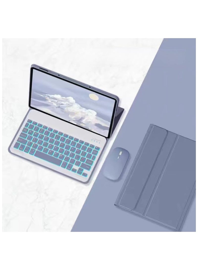 Arabic and English Keyboard Case with Mouse for Honor Pad X9 11.5 Inch 2023 Release Detachable 7 Color Backlit Bluetooth Keyboard Protection Soft CoverFlip Stand - Image 1