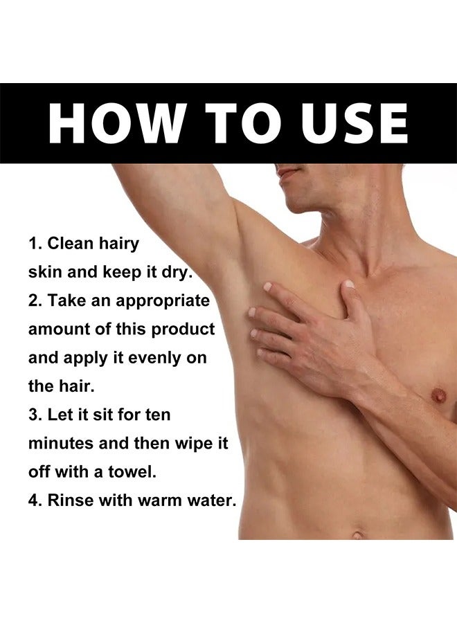 إيست مون كريم إزالة الشعر للرجال ، كريم إزالة شعر اللحية للوجه والجسم ، كريم مزيل شعر لطيف فعال وغير مزعج وغير مؤلم ، يستخدم على الصدر والظهر والذراع والساق وتحت الإبط - Image 3