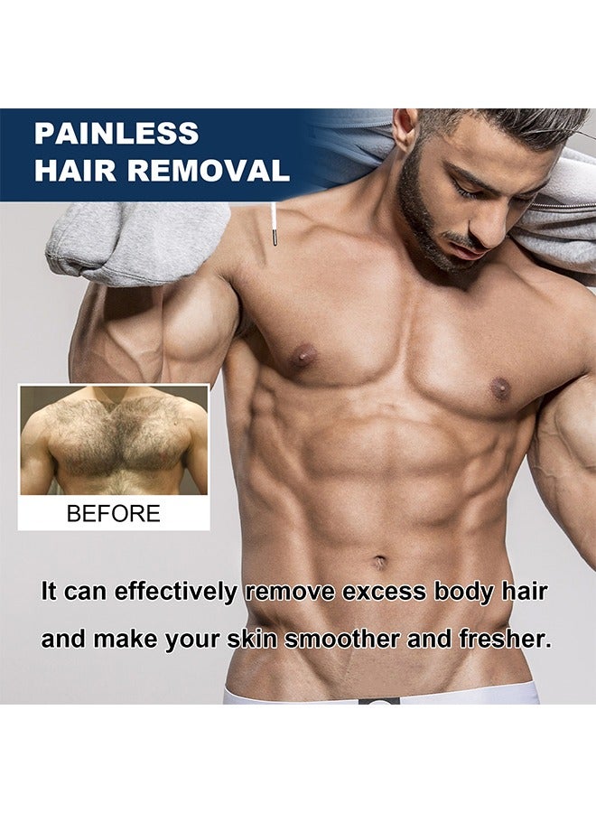 إيست مون كريم إزالة الشعر للرجال ، كريم إزالة شعر اللحية للوجه والجسم ، كريم مزيل شعر لطيف فعال وغير مزعج وغير مؤلم ، يستخدم على الصدر والظهر والذراع والساق وتحت الإبط - Image 4