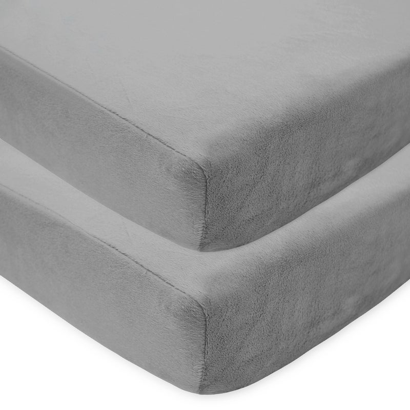 American Baby Company American Baby Company 2 Pack Heavenly Soft Chenille Fitted Crib Sheet 28 x 52 Warm and Cozy Neutral Chenille Sheet Gray for Boys and Girls Fits Crib and Toddler Bed mattresses 