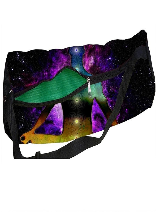 Active Elements Latest Poly Canvas Yoga Mat Bag/Cover. Easy Fit up to 4 mm Thick Yoga Mat. Print Design : Moksha Meditation a Yogic Path - Image 1