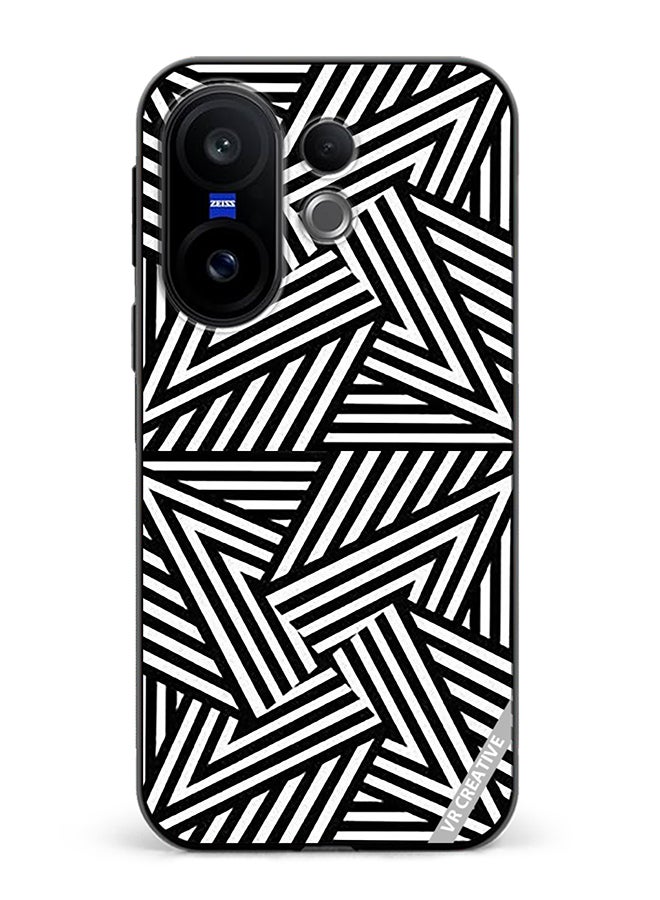 Protective Case Cover For Vivo X200 FE Abstract Black And White Design Multicolour