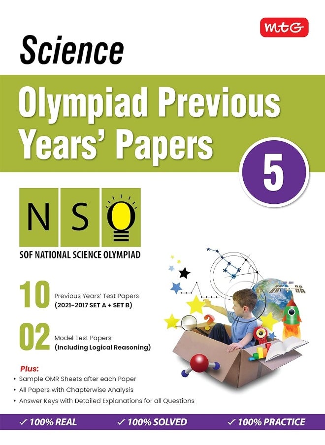 MTG Science (NSO) Olympiad Previous Years Papers with Mock Test Paper - Class 5, Olympiad Books For 2022-23 Exam  - Image 1