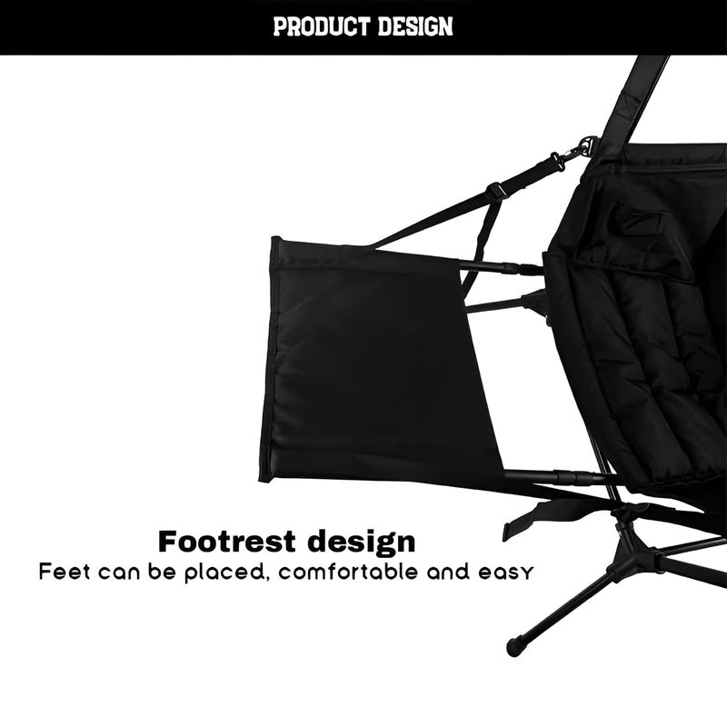 Cyrox Aluminum Alloy Oxford Cloth Folding Swinging Chair Heavy Duty Swing Chair Folding Hammock Chair for Adults Camp Hammock Picnic Camping Chair Swinging Rocking Chair - Image 5