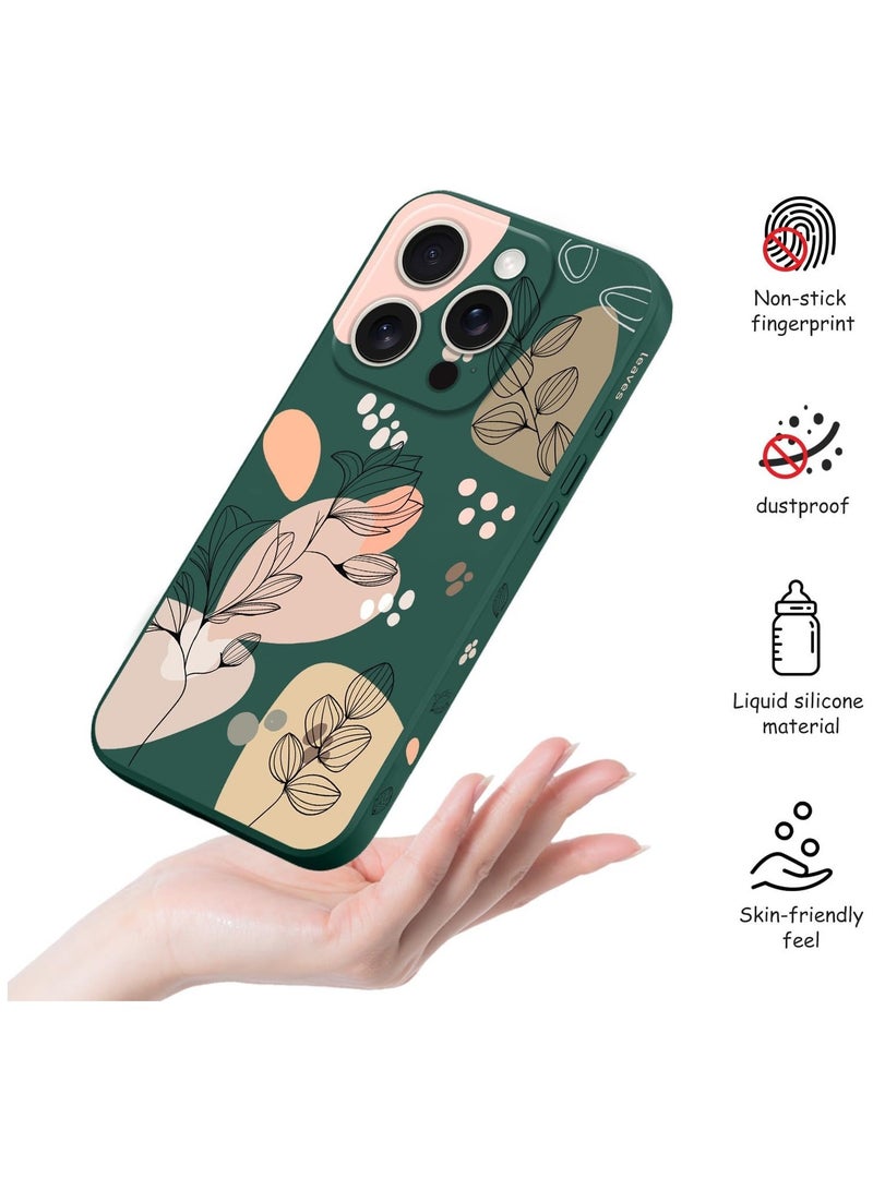 for iPhone 16 Pro Max Case Scratch Resistant Soft Slim Fit Floral Phone Cover for iPhone 16 Pro Max 6.9 inch-Morandi Green - Image 4