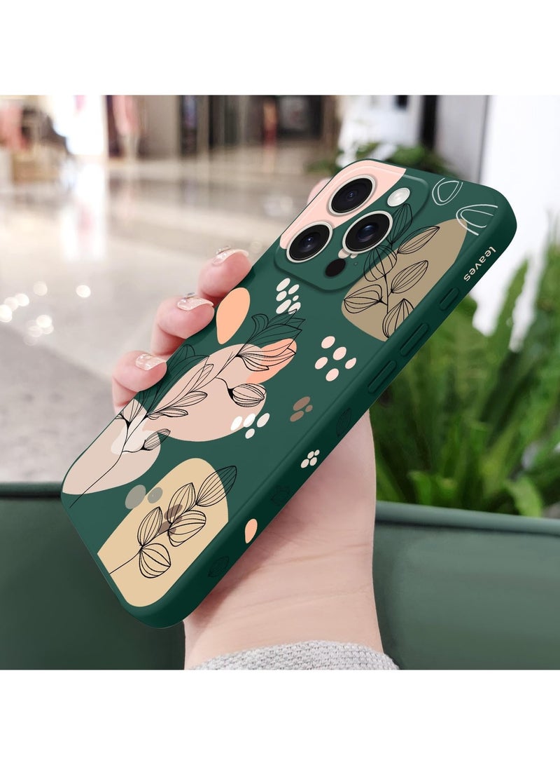 for iPhone 16 Pro Max Case Scratch Resistant Soft Slim Fit Floral Phone Cover for iPhone 16 Pro Max 6.9 inch-Morandi Green - Image 3