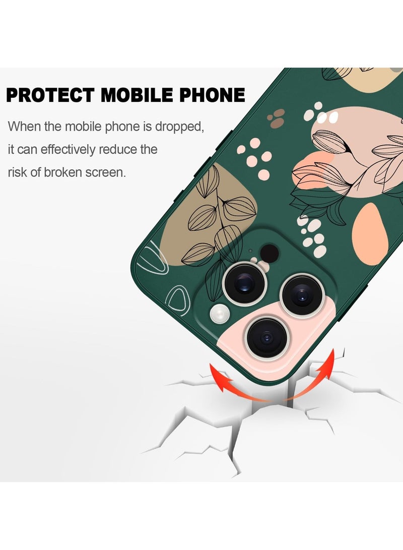 for iPhone 16 Pro Max Case Scratch Resistant Soft Slim Fit Floral Phone Cover for iPhone 16 Pro Max 6.9 inch-Morandi Green - Image 5