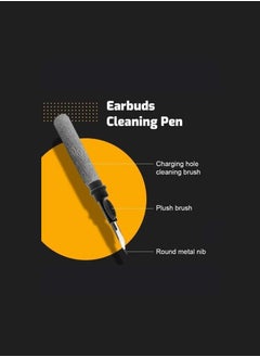 DIGI CORE AirPods Cleaner Kit Tool 3 in 1 Earbud Headphone Cleaning Pen Tool for All Earbuds/Airpods Pro Samsung Earbuds Case with Cleaner Sponge Soft Brush Dirt Picker Black/Grey  - Image 3