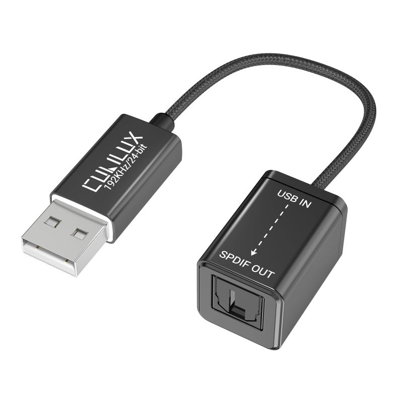 Cubilux USB A to TOSLINK Optical Audio Adapter Unidirectional USB Type A to SPDIF Digital Converter SPDIF Transmitter for Computer Laptop PC PS54 ONLY NOT for TV Or Other Devices - Image 2