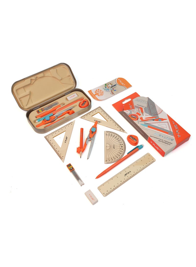 Excefore Geometry Set for Students - Math Protractor, Compass, and Rulers Kit - Great for Class Supplies and School - Includes 12 Pieces - Image 2