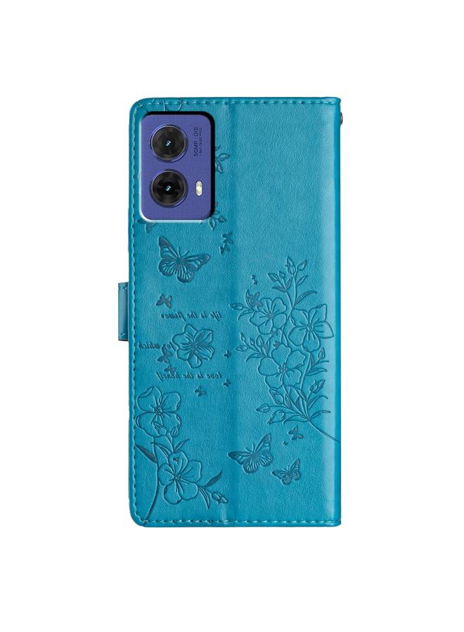 S-TOP Case For Motorola Moto G85 Butterflies and Flowers Leather Phone Case - Image 3