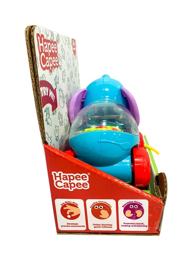 Hapee Capee فيل للسحب، يحتوي على كرات ملونة تت bounce، وانعكاسات لامعة وأصوات ممتعة للقفز، ألعاب هدايا للأطفال من 6 أشهر فما فوق، صديق للسحب للأطفال. - Image 1