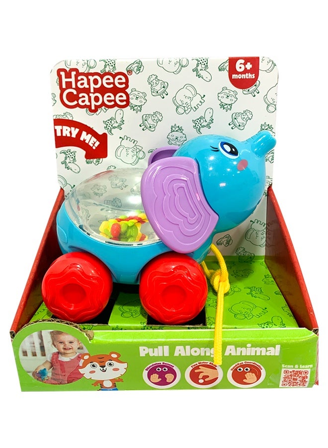 Hapee Capee فيل للسحب، يحتوي على كرات ملونة تت bounce، وانعكاسات لامعة وأصوات ممتعة للقفز، ألعاب هدايا للأطفال من 6 أشهر فما فوق، صديق للسحب للأطفال. - Image 4