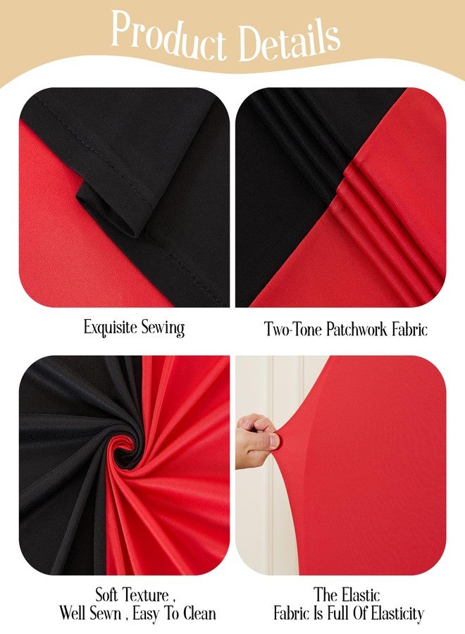 HB HBB MAGIC Black Red Arch Backdrop Cover Set of 2 Spandex Arch Covers 7.2 and 6ft Wedding Arch Stand Cover Bridal Baby Shower Photo Stretchy Backdrop Arch Cover Birthday Party Arch Covers - Image 5