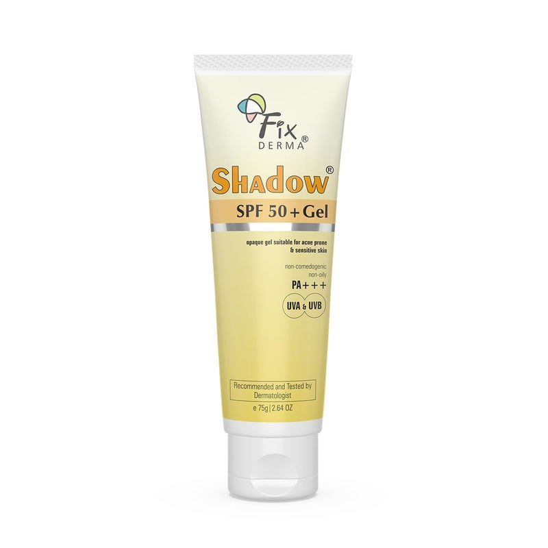 Fixderma Shadow Sunscreen SPF 50 PA Gel Sunscreen SPF 50 for Oily Acne Prone Normal Skin Broad Spectrum UVA UVB Protection Lightweight No White Cast For Unisex 75G - Image 3