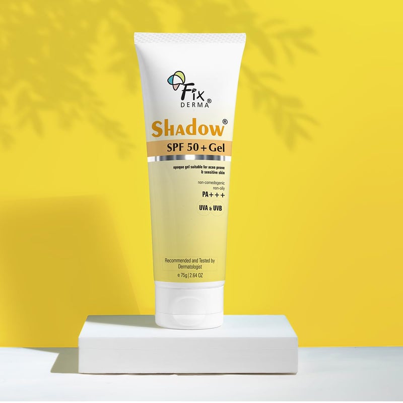 Fixderma Shadow Sunscreen SPF 50 PA Gel Sunscreen SPF 50 for Oily Acne Prone Normal Skin Broad Spectrum UVA UVB Protection Lightweight No White Cast For Unisex 75G - Image 4