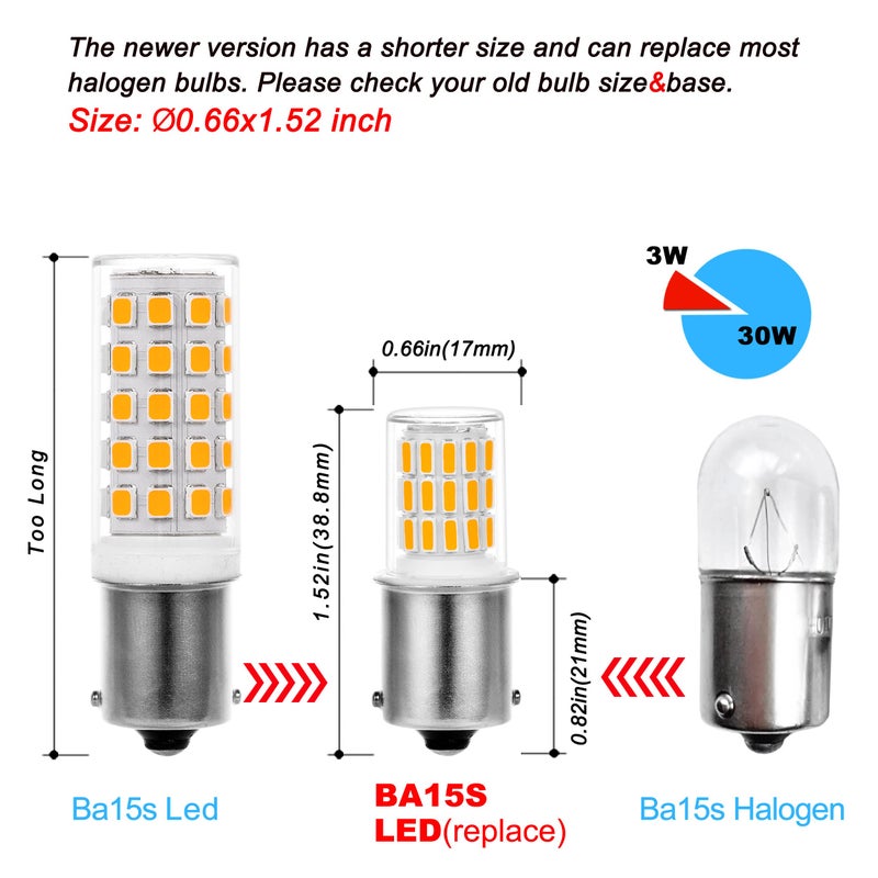 Ziomitus BA15S Led 12V Landscape RV Camper Interior Light Bulbs, P21W 1156 1141 2700k Warm White,DC Bayonet Single Contact Base BA15S Bulbs for Marine Boat Trailer Lights,5 Pack - Image 4