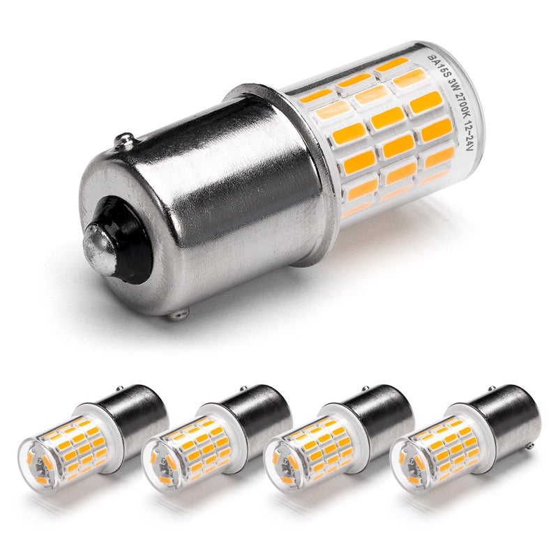 Ziomitus BA15S Led 12V Landscape RV Camper Interior Light Bulbs, P21W 1156 1141 2700k Warm White,DC Bayonet Single Contact Base BA15S Bulbs for Marine Boat Trailer Lights,5 Pack - Image 1