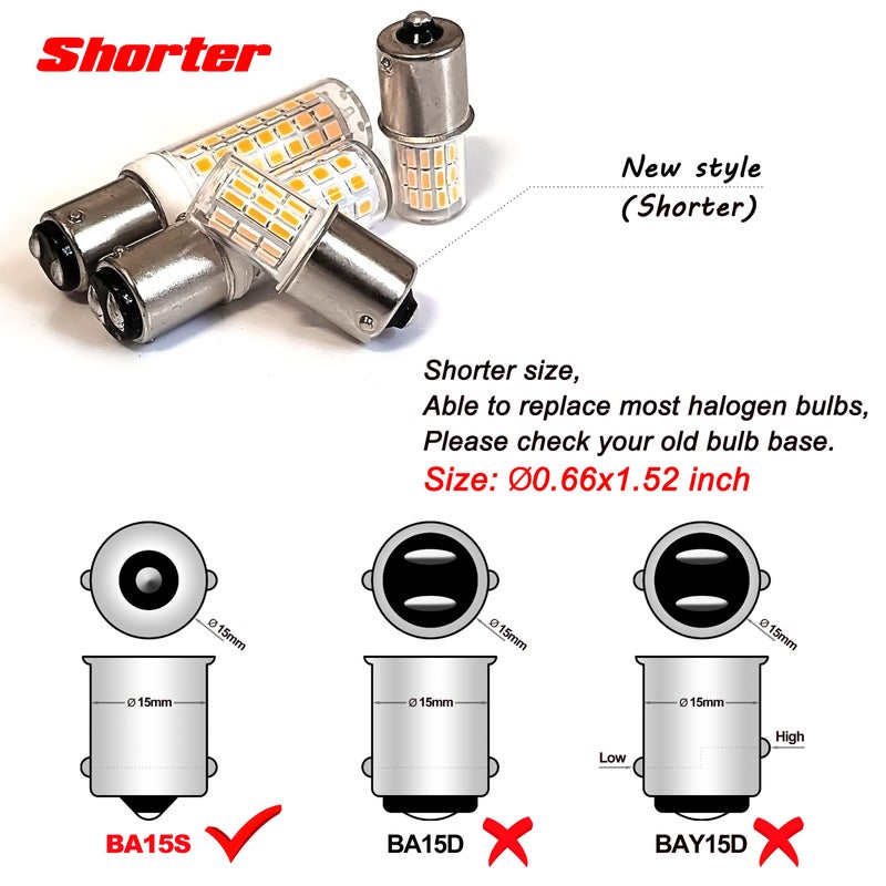 Ziomitus BA15S Led 12V Landscape RV Camper Interior Light Bulbs, P21W 1156 1141 2700k Warm White,DC Bayonet Single Contact Base BA15S Bulbs for Marine Boat Trailer Lights,5 Pack - Image 5