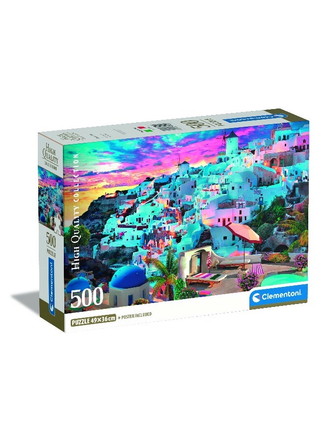 Clementoni HQC Greece View Puzzle And Poster - 500 Pcs - Image 1