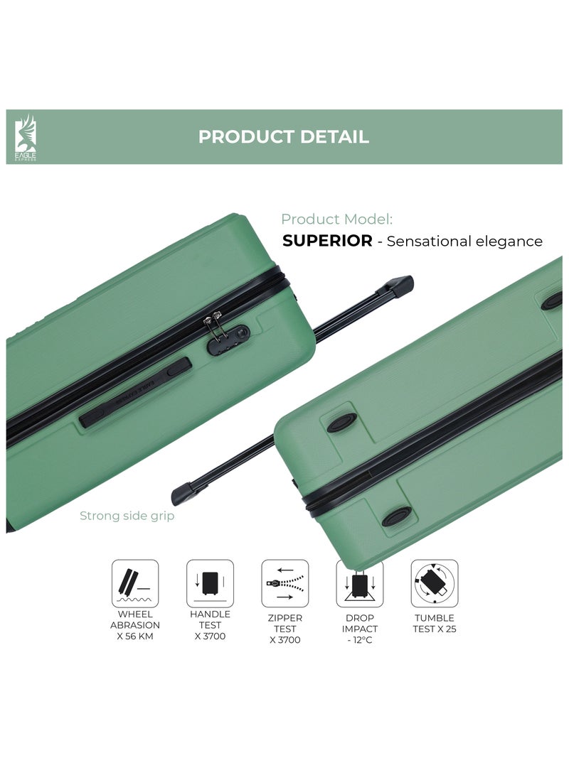 Eagle Express SUPERIOR ABS HARD TROLLEY 24 INCH TEA GREEN - Image 4