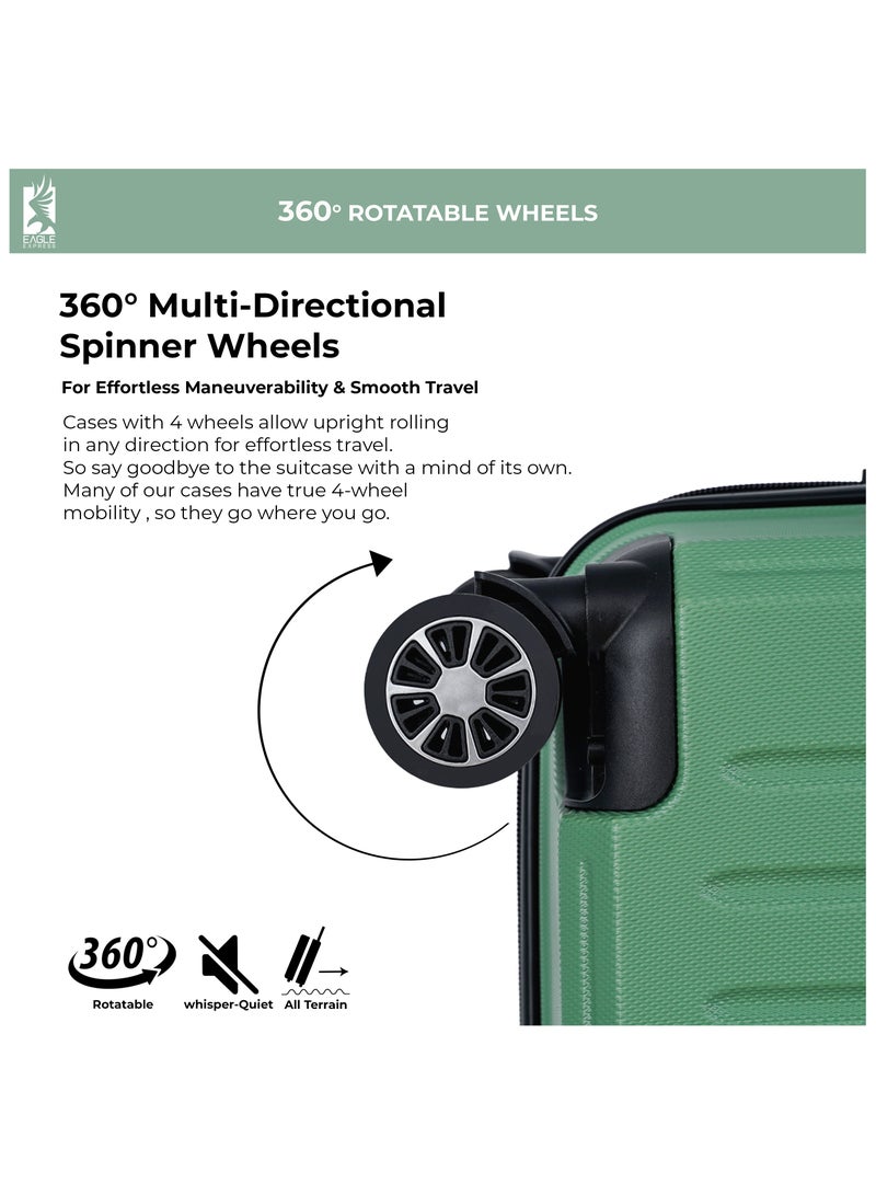 Eagle Express SUPERIOR ABS HARD TROLLEY 24 INCH TEA GREEN - Image 5