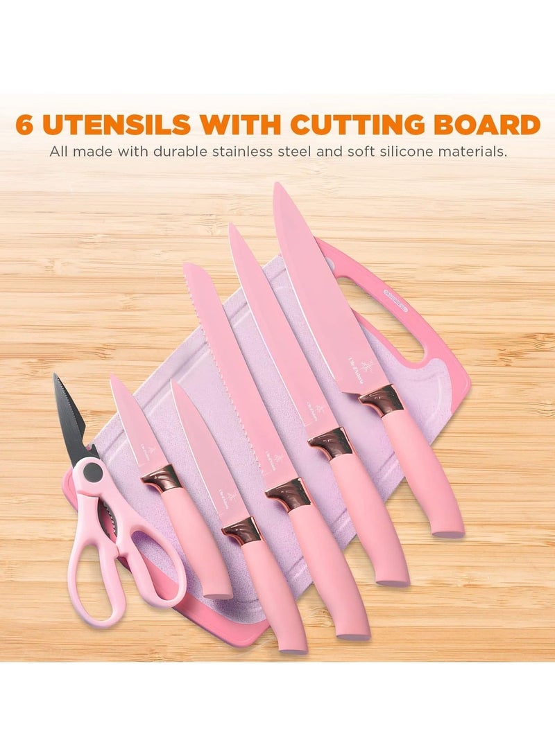 Professional-Grade Kitchen Knife & Utensil Set with Heat-Resistant Silicone Tools - Image 3