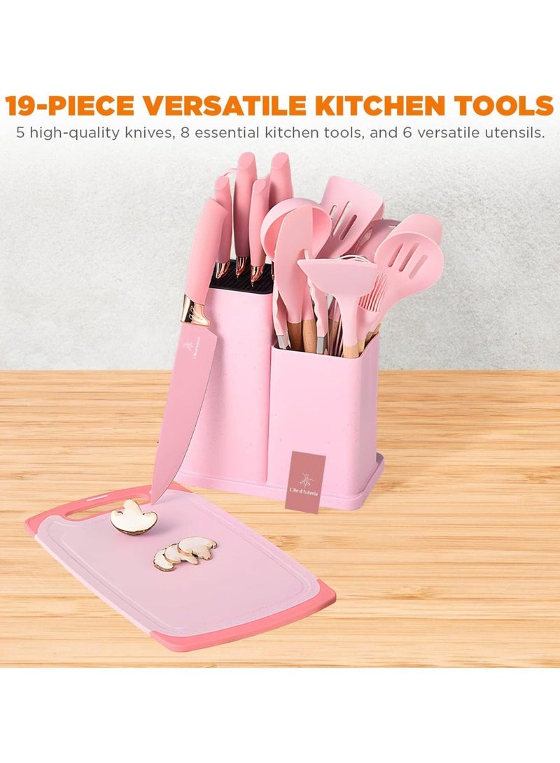 Professional-Grade Kitchen Knife & Utensil Set with Heat-Resistant Silicone Tools - Image 5
