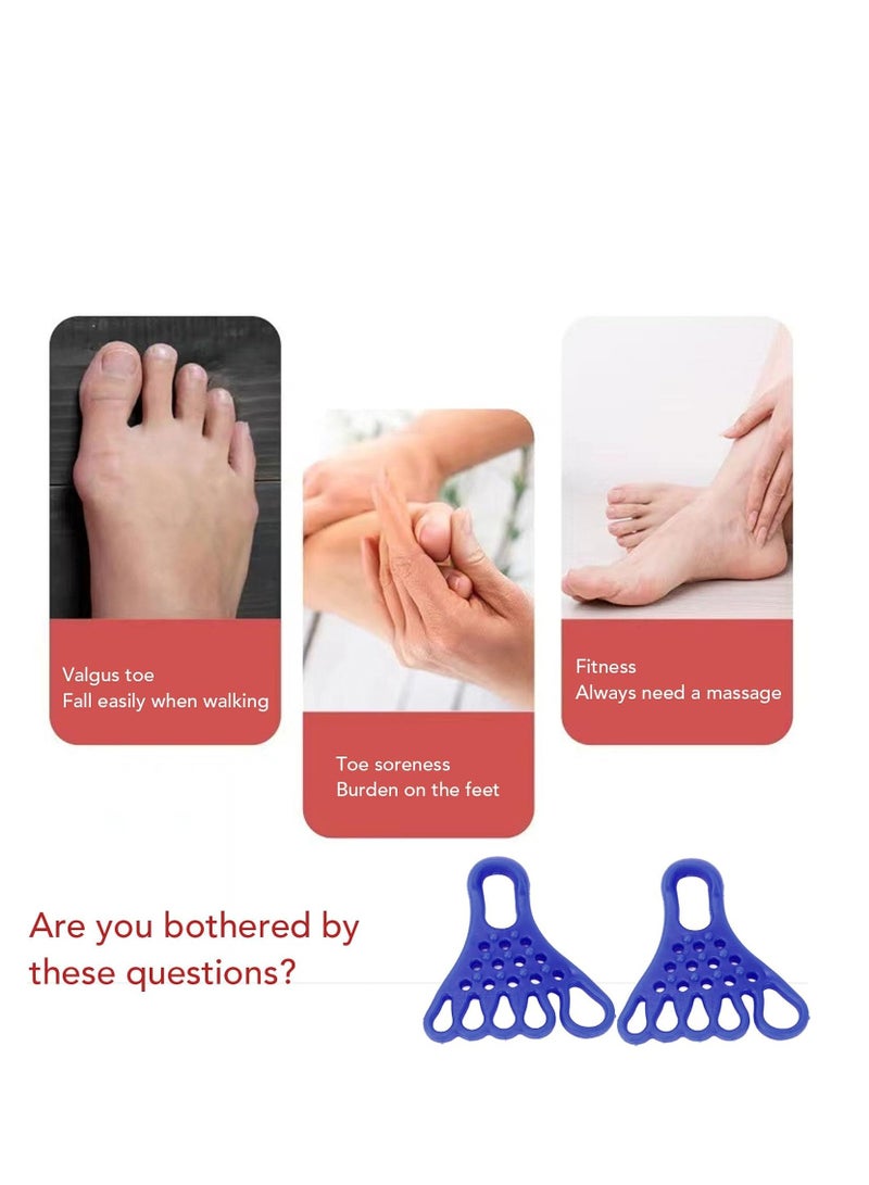 اسم المحتوى ناريلا مطوي القدم، آلة استرخاء العضلات، فاصل تدليك القدم TPR لتمديد العضلات للياقة البدنية (أزرق) - Image 3