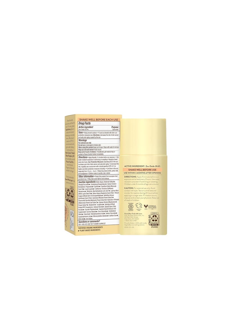 Babo Botanicals Babo Botanicals Daily Sheer Mineral Sunscreen Fluid SPF50 - Natural Zinc Oxide - Passion Fruit Oil - Fragrance Free - Ultra-Lightweight - For Face - For all ages 50ml - Image 2