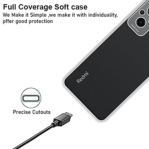 VIDO Transparent Back Case Cover for Xiaomi Redmi 11 Prime 4G (Soft & Flexible & Camera Protection Back Case) - Image 3