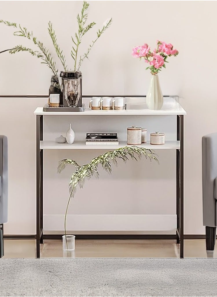 AGD - Coffee Corner Table, Entryway Console Table, To Arrange And Organize Your Needs - White / Black - Image 1