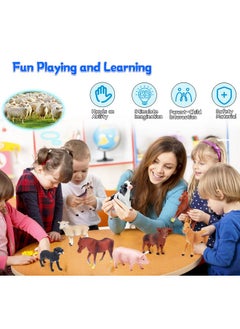 KECIABO Animal Figurines, Big Animal Toys, 8 Pcs Farm Animals Figurines Toys, Realistic Plastic Animals Playset, Educational Learning Toy Set For Kids Toddlers  - Image 2