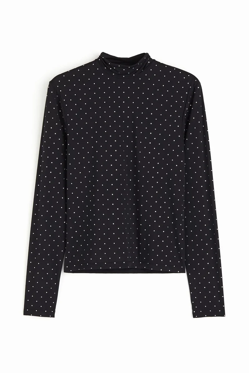 H&M Embellished jersey top