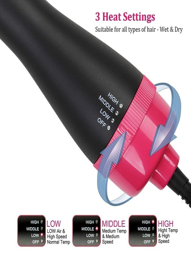 Krishav Trendz Hair Dryer Brush Professional 4 In 1 One Step Volumizer Hair Dryer For Blow Drying Hot Air Brush One Step Styler Straightener In One For Girls & Women Now With Improved Motor, Less Frizz, More Shine And Less Heat Damage For Salon-Style Blowouts 1000 WATTS BLACK Krishav Trendz (2 In 1 Hot Air Hair Brush) - Image 3