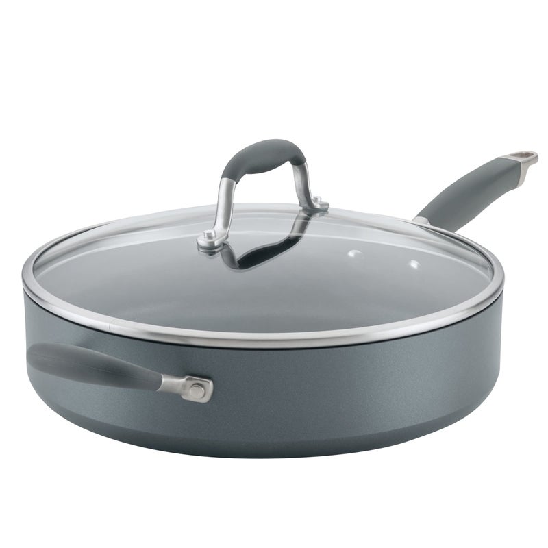 Anolon Advanced Home Hard Anodized Nonstick SautÃ© Pan with Helper Handle and Lid, 5 Quart - Moonstone