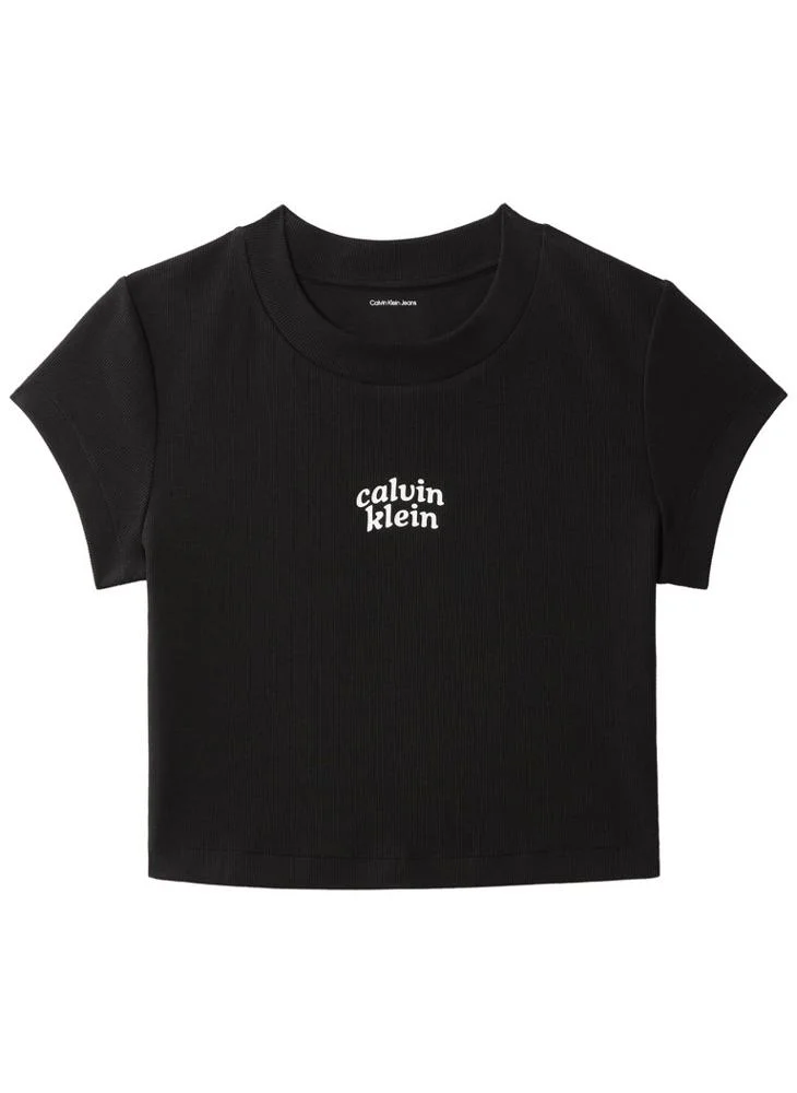 Calvin Klein Jeans  Logo Cropped Crew Neck T-Shirt for Women | Best Price UAE