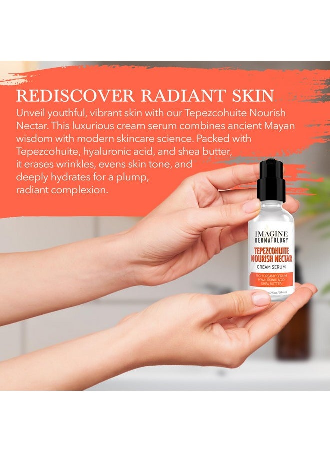 Imagine Dermatology - Tepezcohuite Nourish Nectar Concentrated Hyaluronic Acid Shea Butter Cream Serum Moisturizer Mimosa Tenuiflora Bark Extract Used By Mayan Healers Unscented Paraben Free Made In Usa 2 Fl Oz/ 59.4 Ml - Image 1